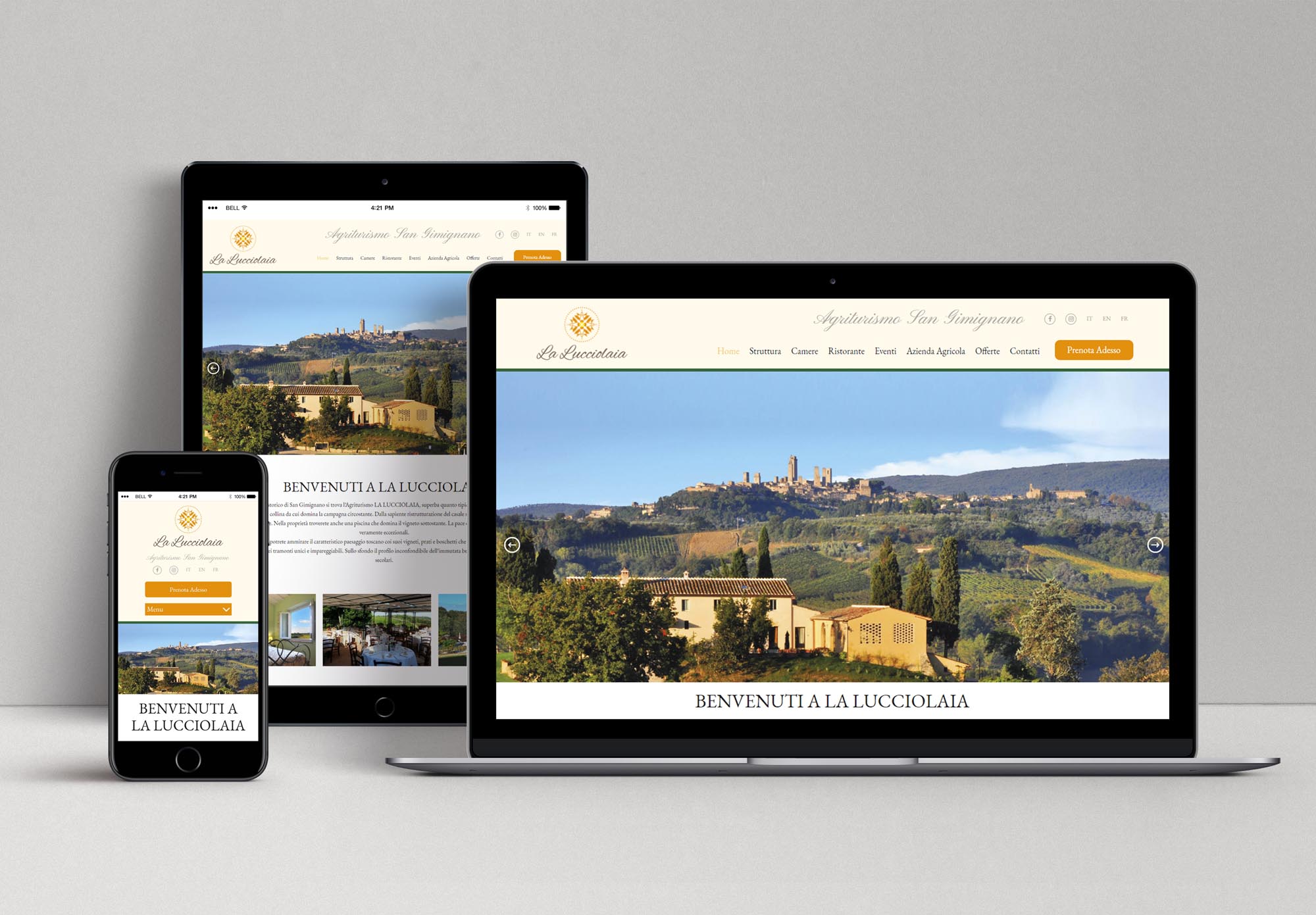 displaydesign marco bruni agriturismo la lucciolaia san gimignano web responsivo